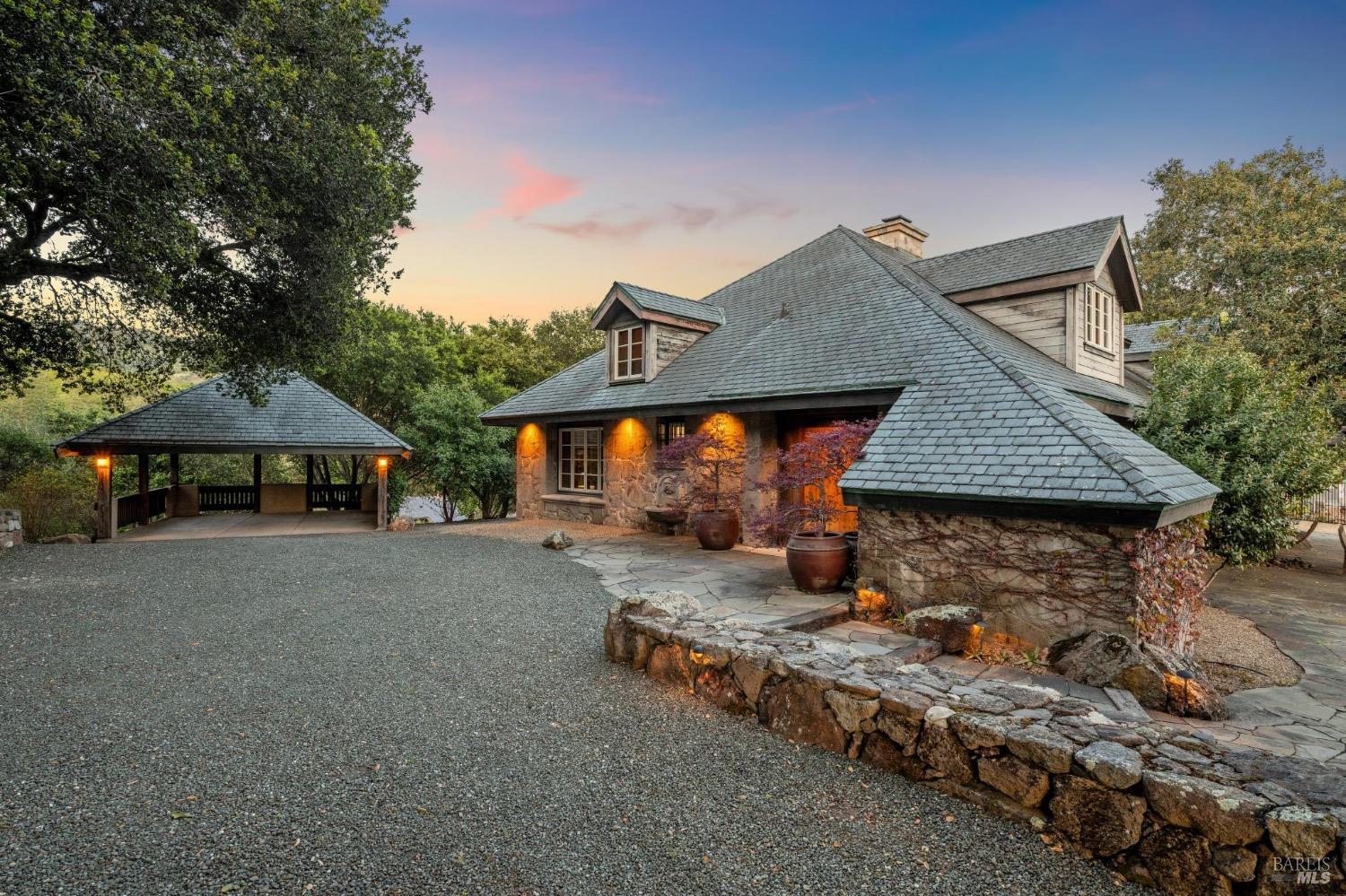 The Stone House at dusk